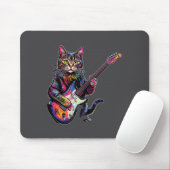 Funny Cat Playing Guitar Rock And Roll Men Women K Muismat (Met muis)