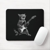 Funny Cat Playing Guitar Rock And Roll Men Women K Muismat (Met muis)