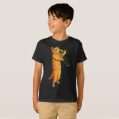 Funny Cat Playing Trombone Gift Cool Kitten Musici T-shirt (Voorkant volledig)