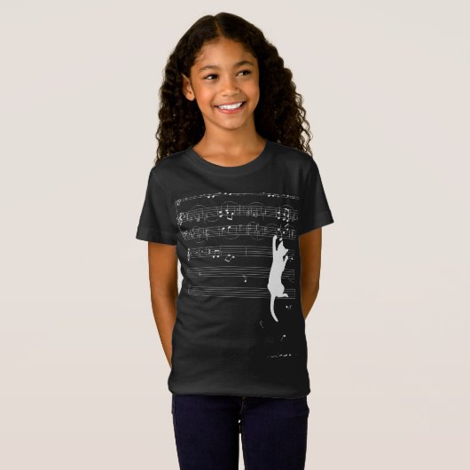 Funny Cat Playing With Music Note Cat Lover Gift T-shirt (Voorkant volledig)