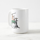 Funny Cat Plays Drums, Cat Drummer, Drummer Gift Koffiemok (Voorkant links)