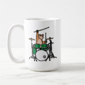 Funny Cat Plays Drums, Cat Drummer, Drummer Gift Koffiemok (Links)