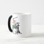 Funny Cat Plays Drums, Cat Drummer, Drummer Gift Magische Mok (Voorkant links)