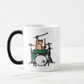 Funny Cat Plays Drums, Cat Drummer, Drummer Gift Magische Mok (Links)