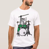 Funny Cat Plays Drums, Cat Drummer, Drummer Gift T-shirt (Voorkant)