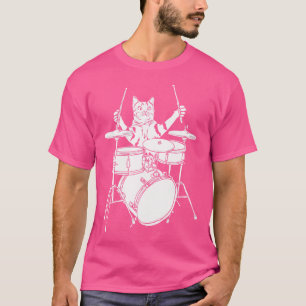 Funny Cat Plays Drums Drum Kit T-shirt