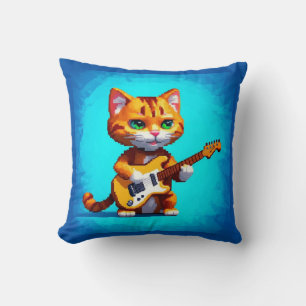 Funny Cat Plays Guitar Kussen