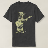 Funny CAt Plays Guitar T-shirt (Design voorkant)