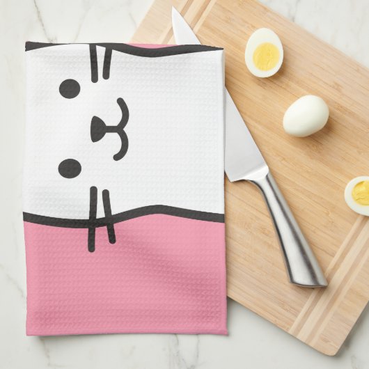 Funny cat portret theedoek (Quarter Fold)