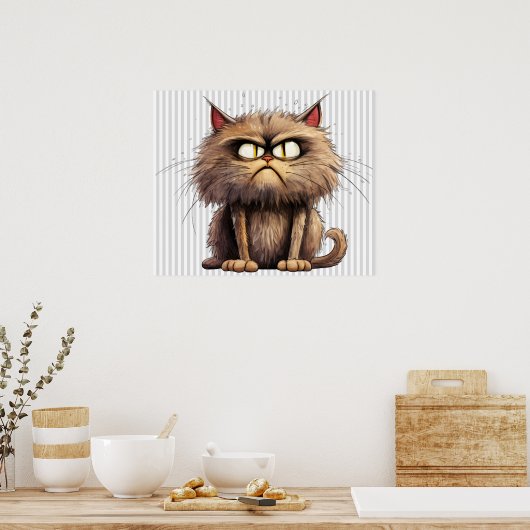 Funny Cat Poster (Keuken)