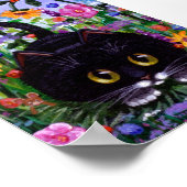 Funny Cat Poster Floral Flowers Creationarts (Hoek)