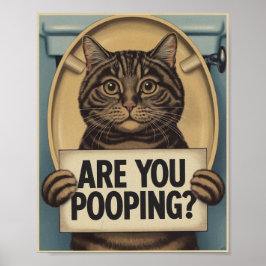 Funny Cat Poster | Poepen jullie? | Cat Art