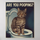 Funny Cat Poster | Poepen jullie? | Cat Art (Voorkant)