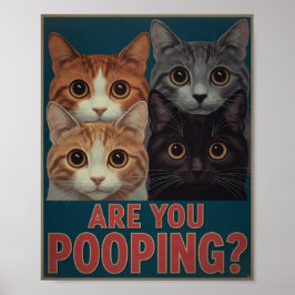 Funny Cat Poster | Poepen jullie? | Cat Art
