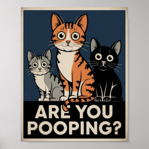 Funny Cat Poster   Poepen jullie?   Cat Art