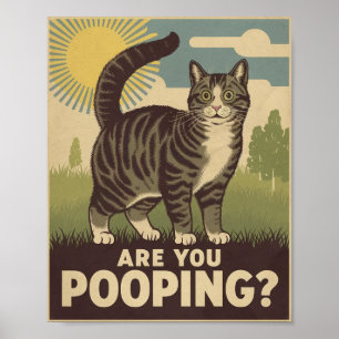 Funny Cat Poster   Poepen jullie?   Cat Art