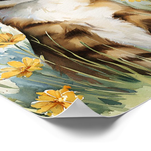 Funny Cat Poster - Schattigee glimlachende Tabby C (Hoek)