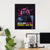 Funny Cat Poster - Vraag me naar mijn kattenmuurku (Thuiskantoor)