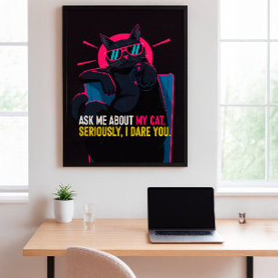 Funny Cat Poster - Vraag me naar mijn kattenmuurku