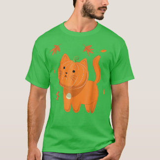 Funny Cat Pumpkin Halloween 2022 Jack O Lantern Ca T-shirt