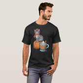 Funny Cat Pumpkin Spice Coffee Thanksgiving Autumn T-shirt (Voorkant volledig)