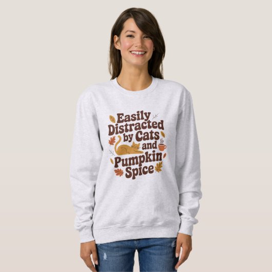 Funny Cat – Pumpkin Spice Lover Herfst Trui (Voorkant volledig)