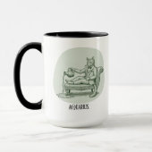 Funny Cat Pun Aquarius Birthday Gift Mug Mok (Links)
