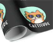 Funny Cat Pun Dark BG Cadeaupapier (Rol Hoek)