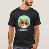 Funny Cat Pun Dark BG T-shirt (Voorkant)