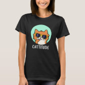 Funny Cat Pun Dark BG T-shirt (Voorkant)