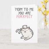 Funny cat pun illustratie moederdag kaart (Gele Bloem)