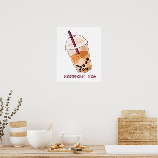 Funny Cat Pun Illustratie Poster (Keuken)