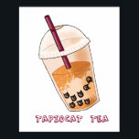 Funny Cat Pun Illustratie Poster<br><div class="desc">Perfecte pun illustratie voor kattenliefhebbers of 'bubble tea'-liefhebbers! Dit is een tekening van een belletthee,  maar de tapioca zijn katvormig. Het is een toneelstuk met woorden: ontwerp van Tapioca Tea x Cat = tapiocat tea :)</div>