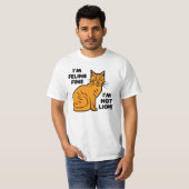 Funny Cat Pun Oranje Feline Fine Kat T-shirt (Voorkant volledig)