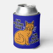 Funny Cat Pun Oranje Kat Feline Fine Blikjeskoeler (Blikje Voorkant)