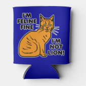 Funny Cat Pun Oranje Kat Feline Fine Blikjeskoeler (Voorkant)