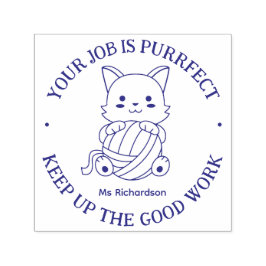 Funny Cat Pun Perfect Job Teacher Aanmoediging Zelfinktende Stempel