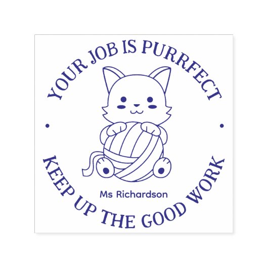 Funny Cat Pun Perfect Job Teacher Aanmoediging Zelfinktende Stempel (Design)