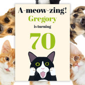 Funny cat pun uitnodiging voor 70e verjaardag