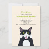 Funny cat pun uitnodiging voor een 50e verjaardag (Achterkant)