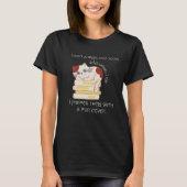 Funny Cat Pun voor boekwormen T-shirt (Voorkant)