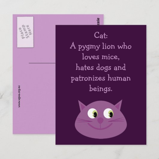 Funny Cat Quote Cute  Charge Briefkaart (Voorkant / Achterkant)