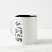 Funny Cat Quote: geen fluffs gegeven Tweekleurige Koffiemok (Voorkant links)