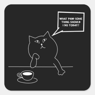 Funny Cat Quote, grappig denkend Sticker