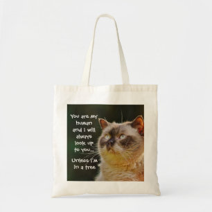 Funny Cat Quote, kijk naar je Tote Bag