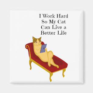 Funny Cat Quote met Cat Love Illustration Magneet