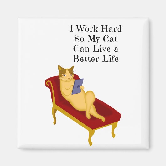 Funny Cat Quote met Cat Love Illustration Magneet (Voorkant)
