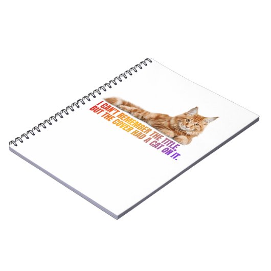 Funny Cat Quote Spiral Notitieboek voor bibliothec (Linkerzijde)