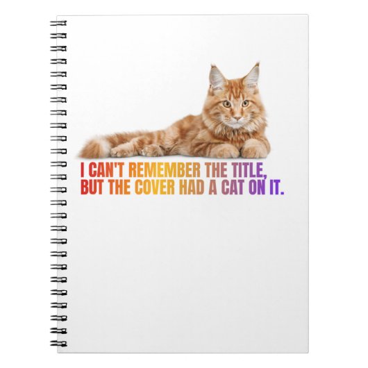 Funny Cat Quote Spiral Notitieboek voor bibliothec (Voorkant)