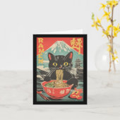  Funny Cat Ramen Anime Cat Japanese Graphic Kaart (Gele Bloem)